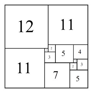 Simple Imperfect Squared Square, Order 13: 23 x 23