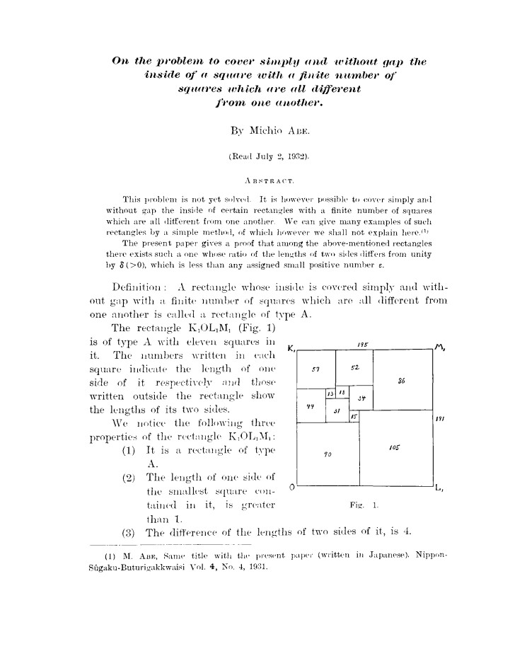 Michio Abe's 1932 paper'